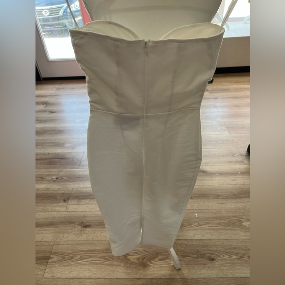 MORE TO COME Sophia Strapless Midi Dress in White - Picture 11 of 12